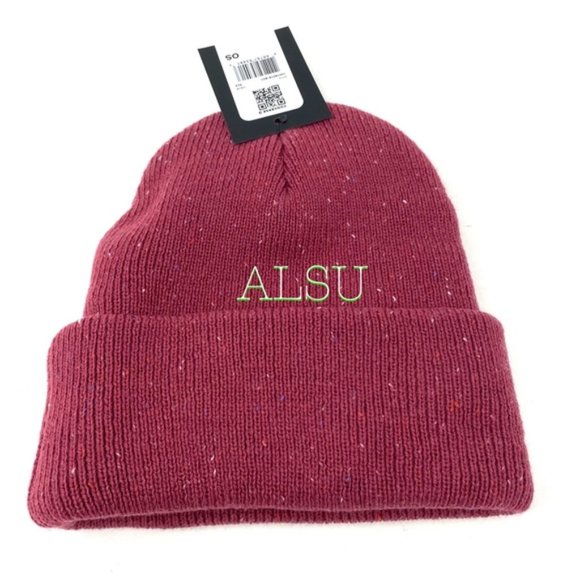 💖MEGA SALE💖Converse ! Speckled Cuffed Womens Beanie Hat Wine 10018019-A01 - Picture 4 of 6